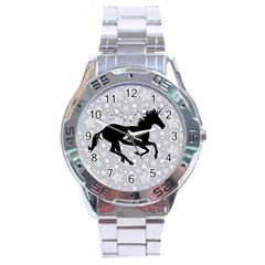 Unicorn On Starry Background Stainless Steel Watch by StuffOrSomething