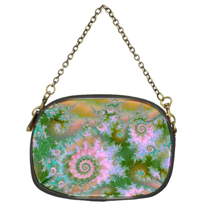 Rose Forest Green, Abstract Swirl Dance Chain Purse (One Side)