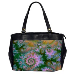 Rose Forest Green, Abstract Swirl Dance Oversize Office Handbag (one Side) by DianeClancy