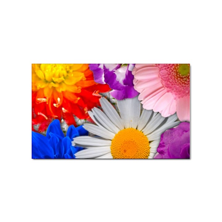 Lovely Flowers, Blue Sticker (Rectangle)