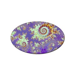 Sea Shell Spiral, Abstract Violet Cyan Stars Sticker 100 Pack (oval) by DianeClancy