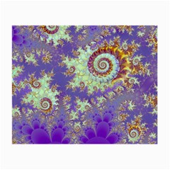 Sea Shell Spiral, Abstract Violet Cyan Stars Glasses Cloth (small) by DianeClancy