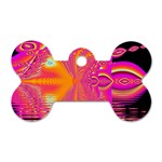 Magenta Boardwalk Carnival, Abstract Ocean Shimmer Dog Tag Bone (One Sided) Front