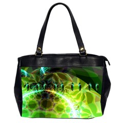 Dawn Of Time, Abstract Lime & Gold Emerge Oversize Office Handbag (two Sides) by DianeClancy