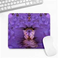 Artsy Purple Awareness Butterfly Large Mouse Pad (rectangle) by FunWithFibro