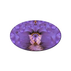 Artsy Purple Awareness Butterfly Sticker (oval) by FunWithFibro