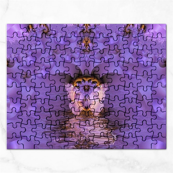 Artsy Purple Awareness Butterfly Jigsaw Puzzle (Rectangle)