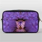 Artsy Purple Awareness Butterfly Travel Toiletry Bag (One Side) Front