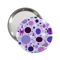 Purple Awareness Dots Handbag Mirror (2 25 ) by FunWithFibro