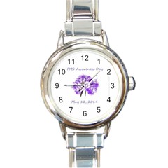 Fms Awareness Day 2014 Round Italian Charm Watch by FunWithFibro