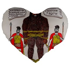 Big Foot & Romans 19  Premium Heart Shape Cushion by creationtruth