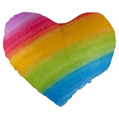 Acrylic Rainbow 19  Premium Heart Shape Cushion by StuffOrSomething