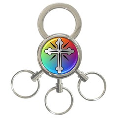 Cross 3-ring Key Chain by Siebenhuehner