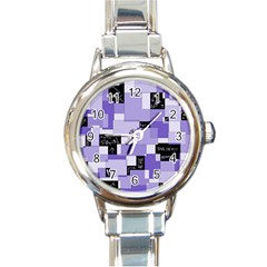 Purple Pain Modular Round Italian Charm Watch by FunWithFibro