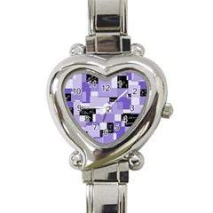 Purple Pain Modular Heart Italian Charm Watch  by FunWithFibro