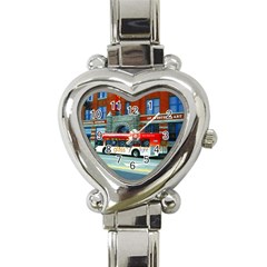 Double Decker Bus   Ave Hurley   Heart Italian Charm Watch  by ArtRave2