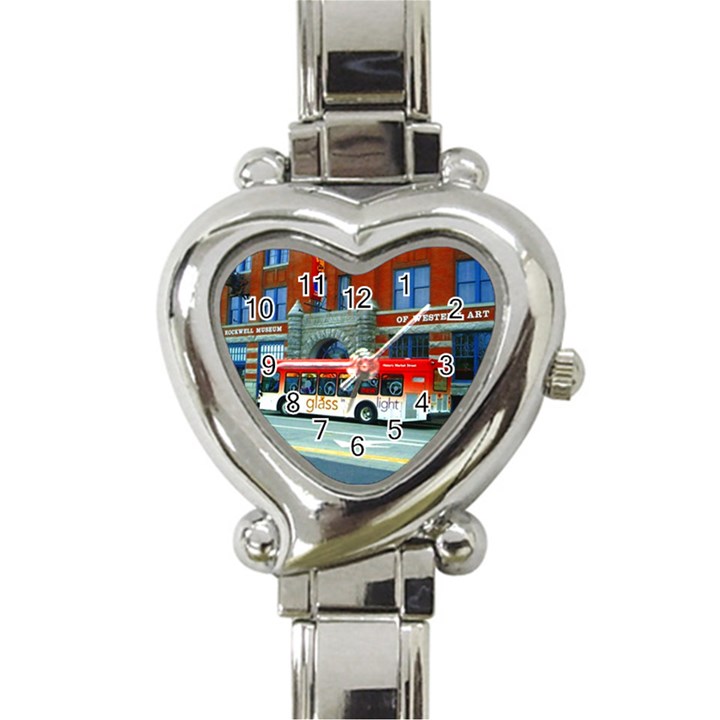 Double Decker Bus   Ave Hurley   Heart Italian Charm Watch 