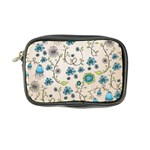 Whimsical Flowers Blue Coin Purse Front