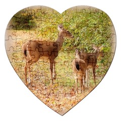 Deer In Nature Jigsaw Puzzle (heart) by uniquedesignsbycassie