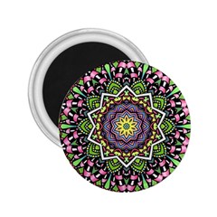 Psychedelic Leaves Mandala 2 25  Button Magnet by Zandiepants