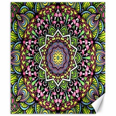 Psychedelic Leaves Mandala Canvas 20  X 24  (unframed) by Zandiepants