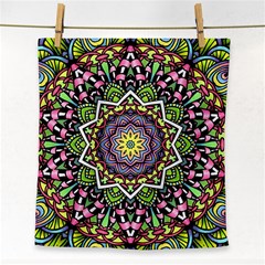 Psychedelic Leaves Mandala Face Towel by Zandiepants