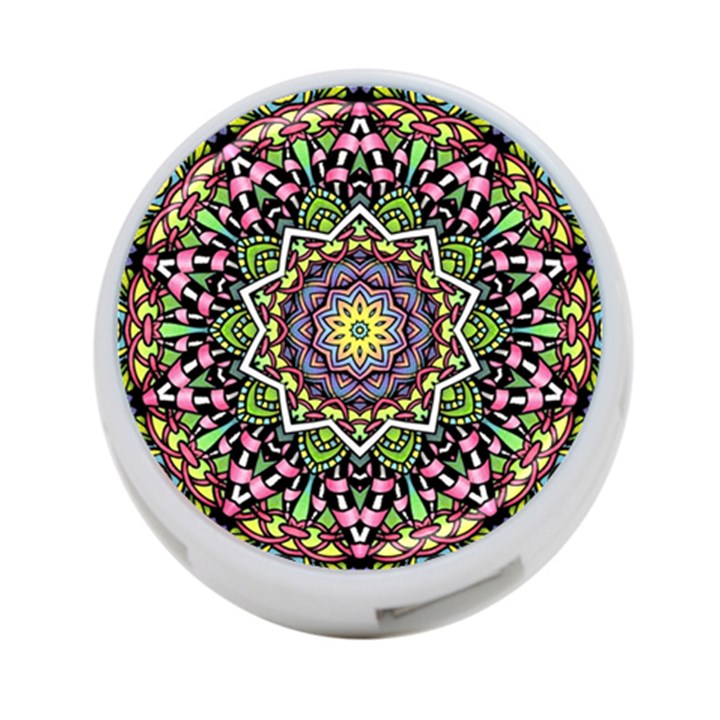 Psychedelic Leaves Mandala 4-Port USB Hub (Two Sides)