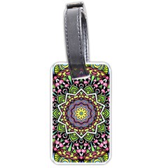 Psychedelic Leaves Mandala Luggage Tag (one Side) by Zandiepants