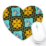 Orange Unicorn Mouse Pad (Heart) Front