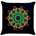 Big Burst Black Throw Pillow Case Front