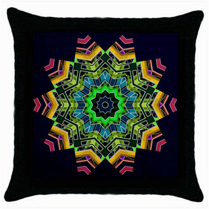 Big Burst Black Throw Pillow Case