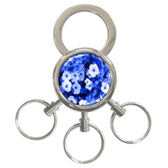 Blue Flowers 3-ring Key Chain by Rbrendes