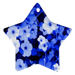 Blue Flowers Star Ornament (two Sides) by Rbrendes