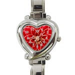 Red Dahila Heart Italian Charm Watch  Front