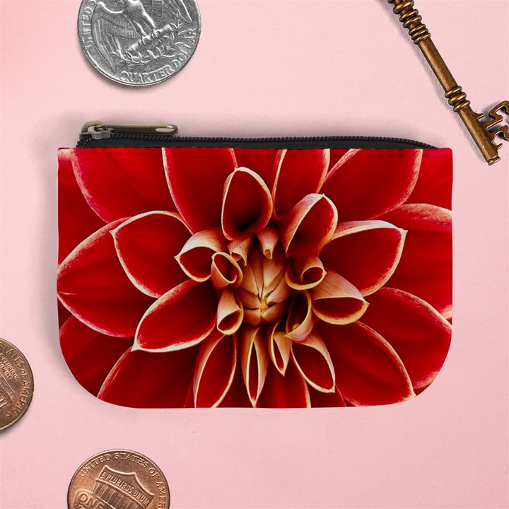 Red Dahila Coin Change Purse