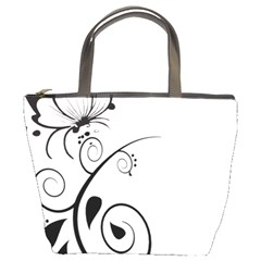 Floral Butterfly Design Bucket Handbag by OneStopGiftShop