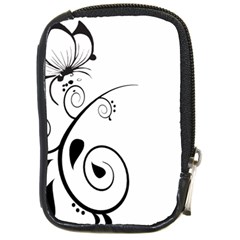 Floral Butterfly Design Compact Camera Leather Case by OneStopGiftShop