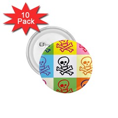 Skull 1 75  Button (10 Pack) by Siebenhuehner