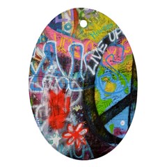 Prague Graffiti Oval Ornament (two Sides) by StuffOrSomething