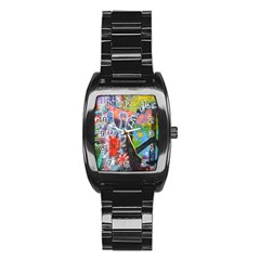 Prague Graffiti Stainless Steel Barrel Watch by StuffOrSomething