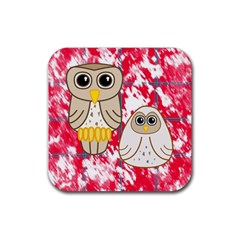 Two Owls Drink Coaster (square) by uniquedesignsbycassie