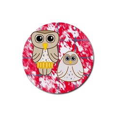 Two Owls Drink Coasters 4 Pack (round) by uniquedesignsbycassie