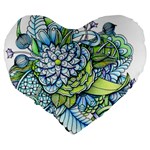 Peaceful Flower Garden 19  Premium Heart Shape Cushion Back