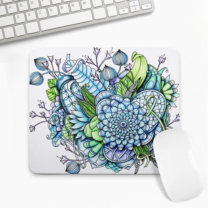 Peaceful Flower Garden 2 Large Mouse Pad (Rectangle)