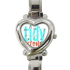 Tidy Bitcheslarge1 Fw Heart Italian Charm Watch  by tidybitches