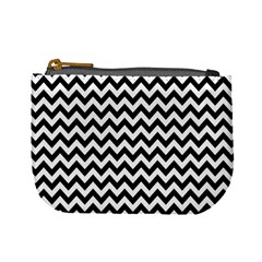 Black And White Zigzag Coin Change Purse by Zandiepants