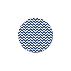 Dark Blue And White Zigzag Golf Ball Marker by Zandiepants