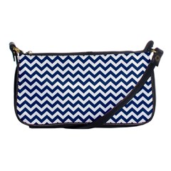 Dark Blue And White Zigzag Evening Bag by Zandiepants