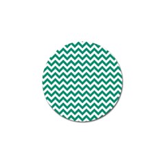 Emerald Green And White Zigzag Golf Ball Marker by Zandiepants