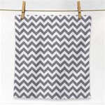 Grey And White Zigzag Face Towel Front